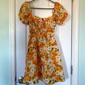 Orange Floral Dress
